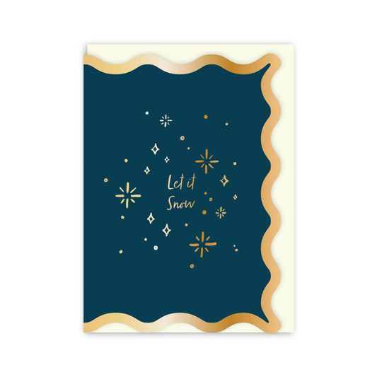 GC349-In Real Life-Let It Snow Snowflakes-Xmas Card-Merry And Bright