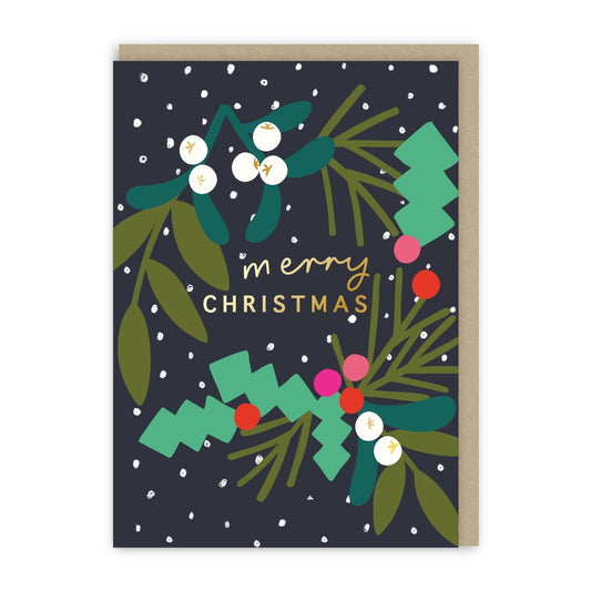 GC413-In Real Life-Merry Christmas Wreath-Xmas Card-Christmas Joy