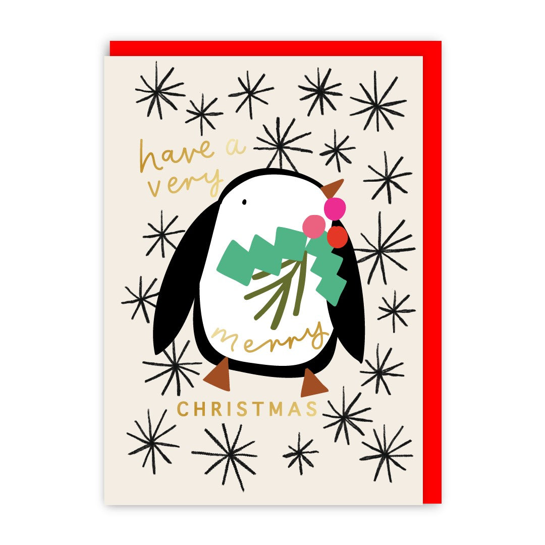 GC414-In Real Life-Merry Christmas Penguin-Xmas Card-Christmas Joy