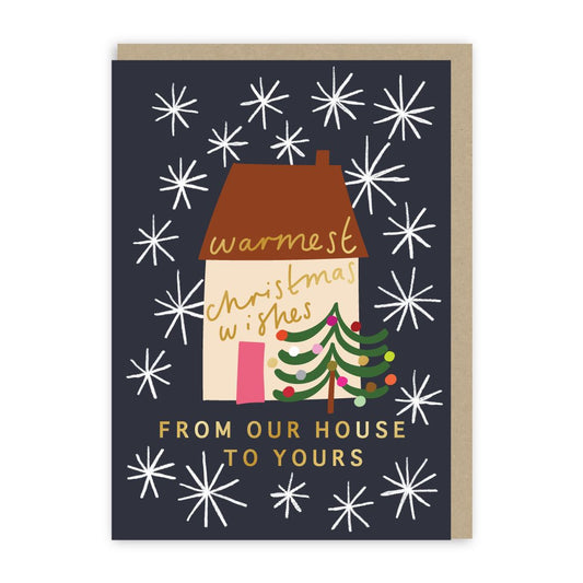 GC418-In Real Life-Warmest Wishes House-Xmas Card-Christmas Joy