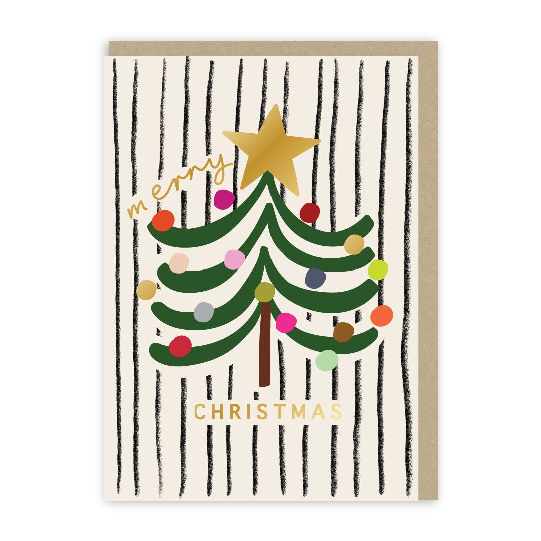 GC419-In Real Life-Christmas Tree Baubles-Xmas Card-Christmas Joy