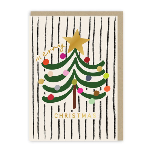 GC419-In Real Life-Christmas Tree Baubles-Xmas Card-Christmas Joy