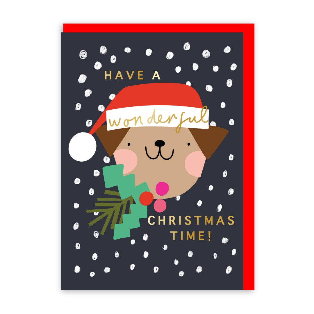 GC421-In Real Life-Christmas Time Dog-Xmas Card-Christmas Joy