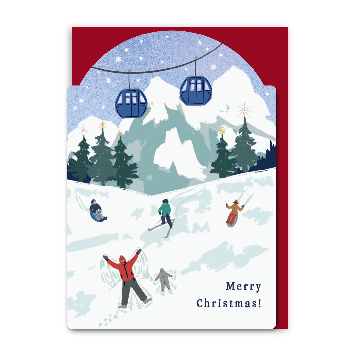 GC441-In Real Life-Christmas On The Mountains-Xmas Card-Festive Star