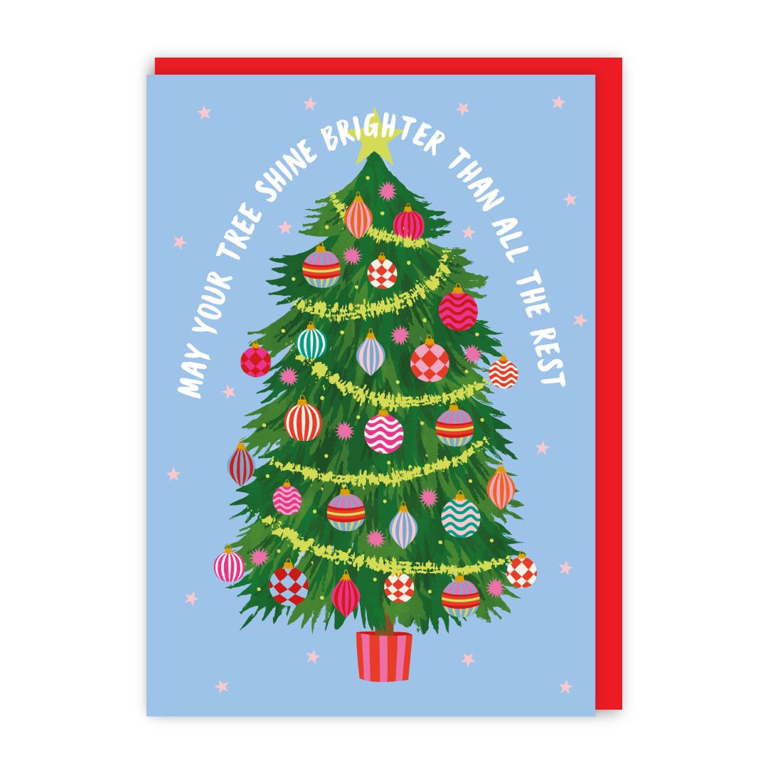 GC449-In Real Life-Bright Tree-Xmas Card-Cosy Christmas