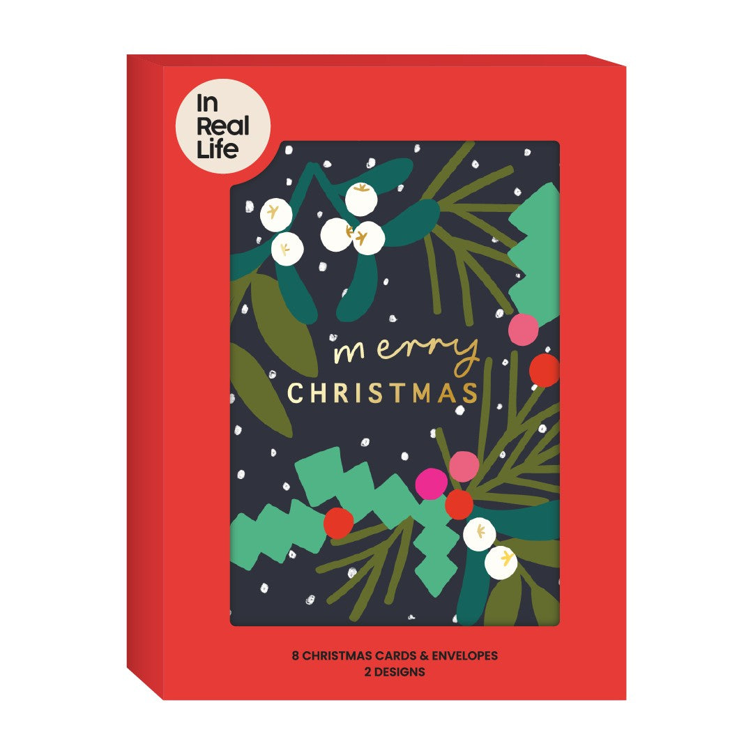 GC468-In Real Life-Christmas Joy 8Pk-Xmas Card Pack-8 Px 2 Designs