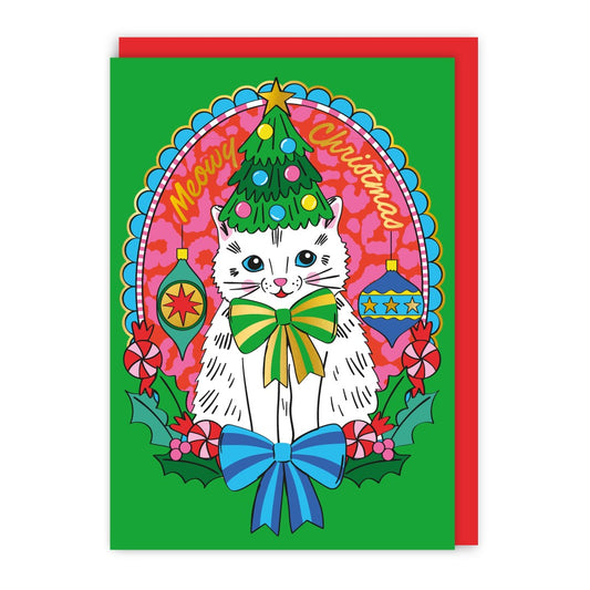 GC475-In Real Life-Meowy Christmas-Xmas Card-Merry Kitschmas