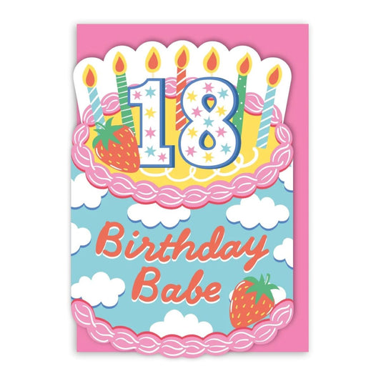 GC547-In Real Life-18 Birthday Babe-Card-Happy Cake Day!