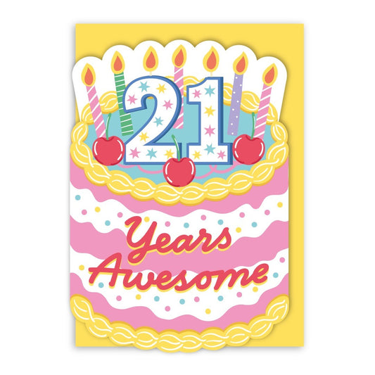 GC548-In Real Life-21 Years Awesome-Card-Happy Cake Day!