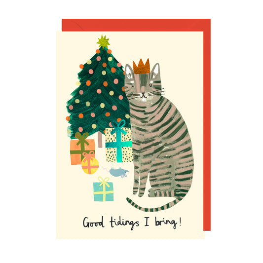 DO290FOIL-Jolly Awesome-Good Tidings Cat-Xmas Card-Darcie Olley