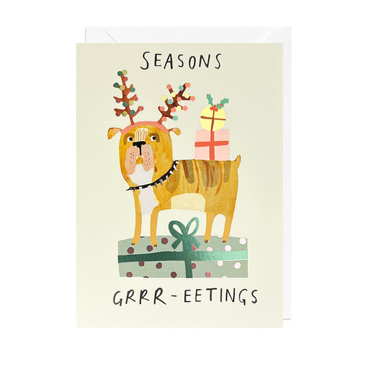 DO300FOIL-Jolly Awesome-Seasons Grrr-Eetings-Xmas Card-Darcie Olley
