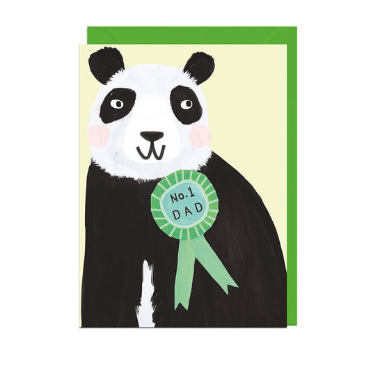 DO347FOIL-Jolly Awesome-No 1 Dad Panda - Foil Green Envelope-Card-Darcie Olley