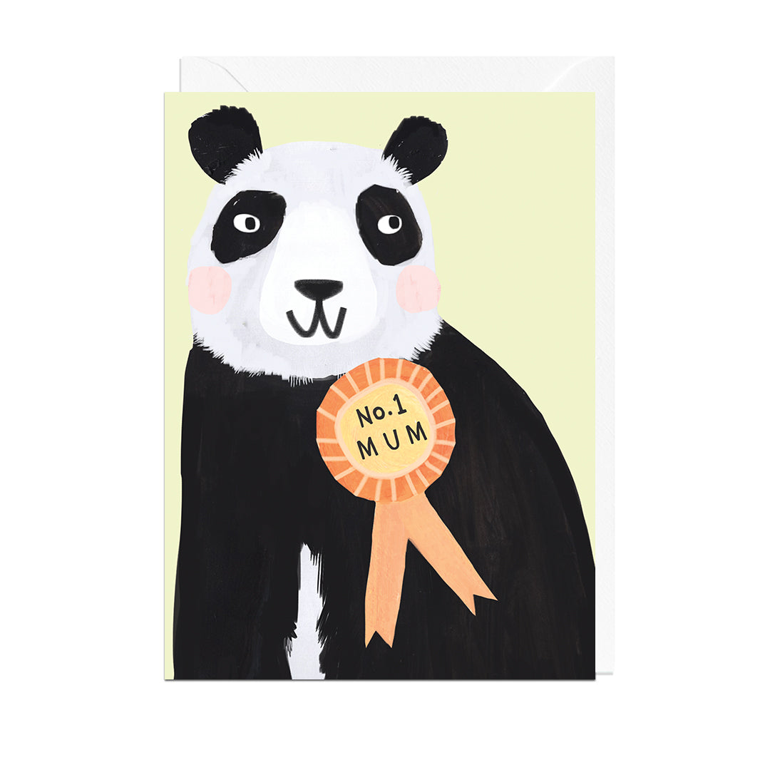 DO348FOIL-Jolly Awesome-No 1 Mum Panda - Foil Orange Envelope-Card-Do348Foil