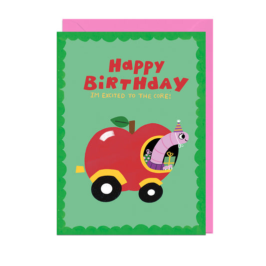 EH104-Jolly Awesome-Happy Birthday Apple Worm-Card-