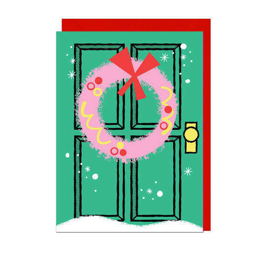 EM102-Jolly Awesome-Christmas Door Wreath-Xmas Card-