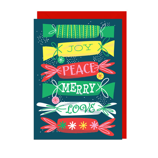 EM103-Jolly Awesome-Joy Christmas Crackers-Xmas Card-