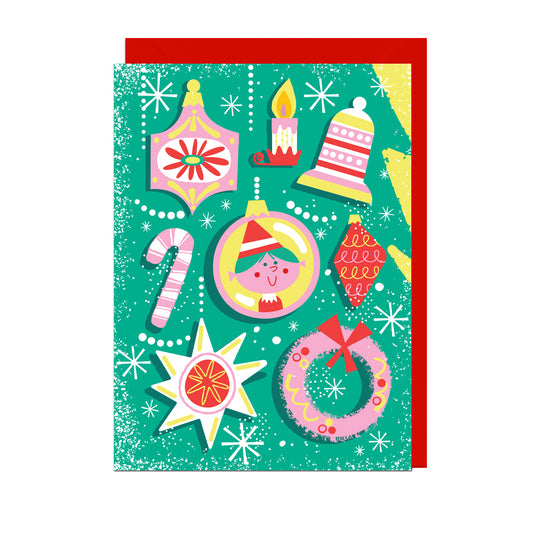 EM104-Jolly Awesome-Elf Christmas Baubles-Xmas Card-
