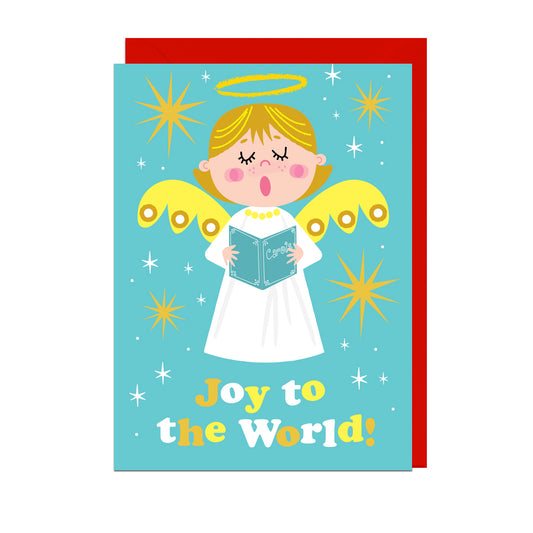 EM120-Jolly Awesome-Joy Angel Carol Singing-Xmas Card-
