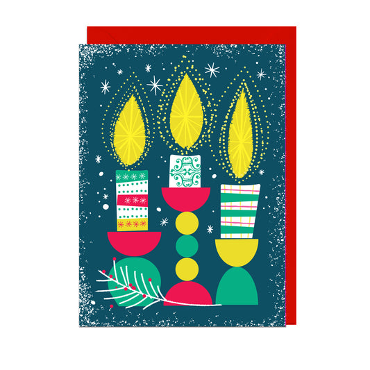 EM121-Jolly Awesome-Christmas Candles-Xmas Card-