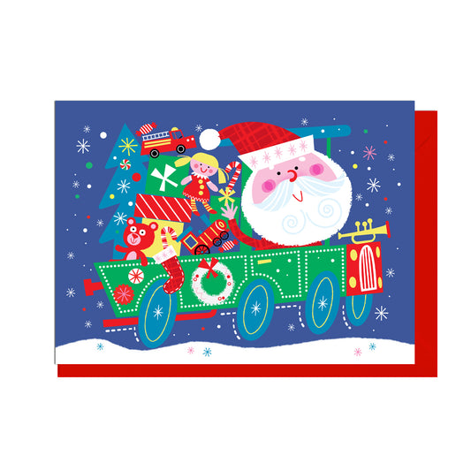 EM122-Jolly Awesome-Santa Christmas Delivery-Xmas Card-