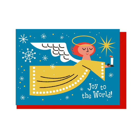 EM124-Jolly Awesome-Joy To The World Angel-Xmas Card-