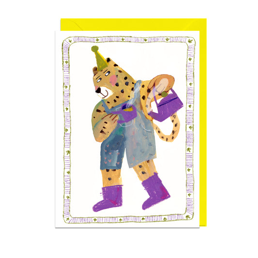 ET111-Jolly Awesome-Birthday Tea Cheetah-Card-