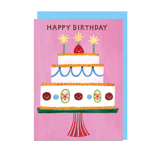 MA307-Jolly Awesome-Happy Birthday Cake-Card-