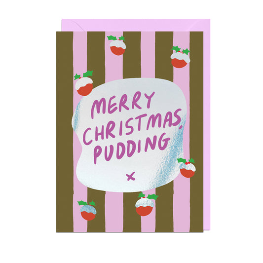 MIRROR152-Jolly Awesome-Merry Christmas Pudding-Xmas Card-