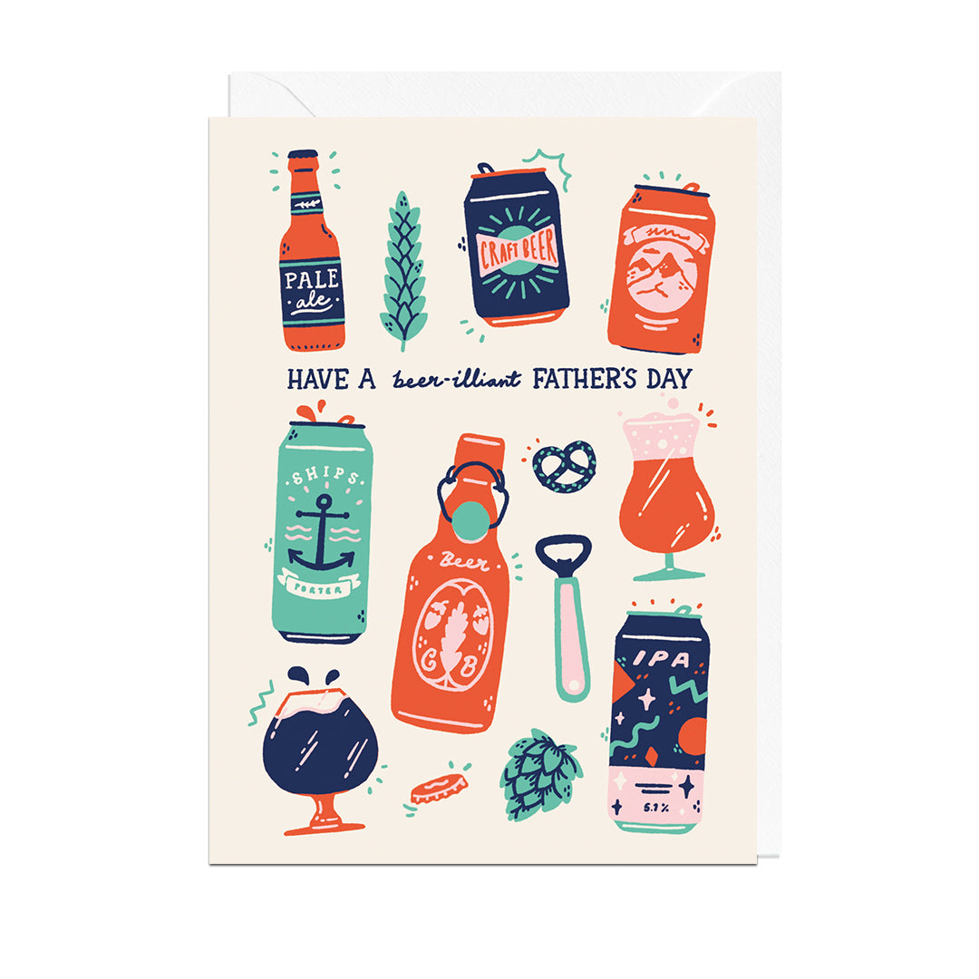 MJ426-Jolly Awesome-Have A Beer-Illiant Fathers Day-Card-