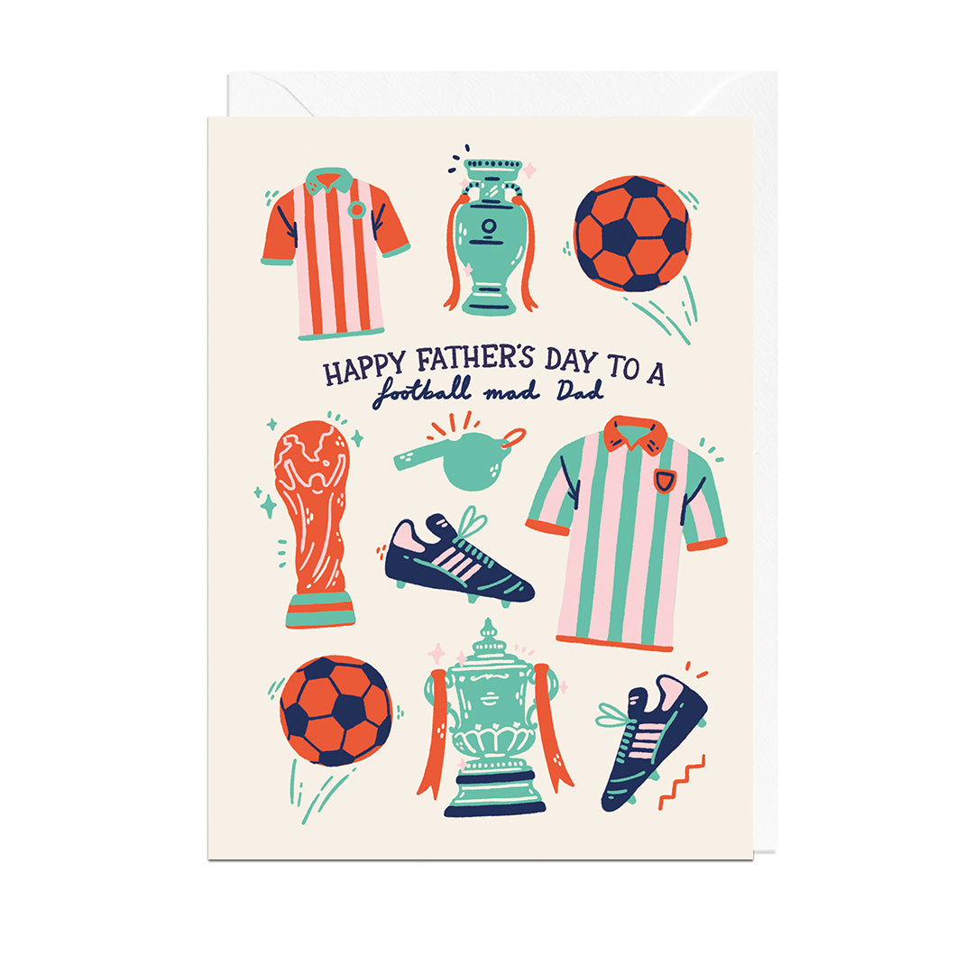 MJ429-Jolly Awesome-Happy Father'S Day Football Mad-Card-