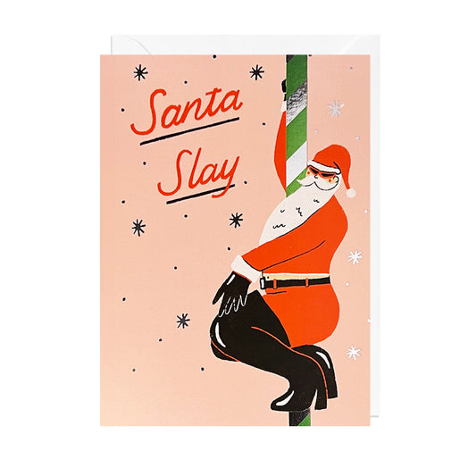 RDF211FOIL-Jolly Awesome-Santa Slay-Xmas Card-