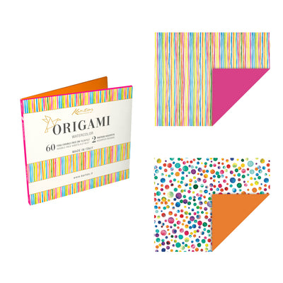 18-620-Kartos-Watercolor Origami 60 Sheets 2 Designs-Origami Paper-Origami