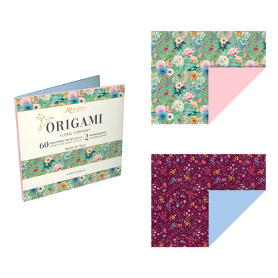 18-635-Kartos-Floral Symphony Origami 60 Sheets 2 Designs-Origami Paper-Origami