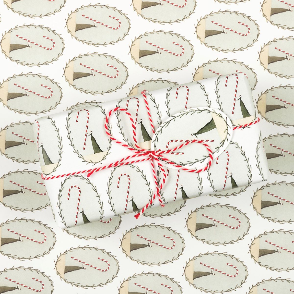 HC021-Laura Stoddart-Candy Cane-Xmas Wrap-Christmas Gift Wrap