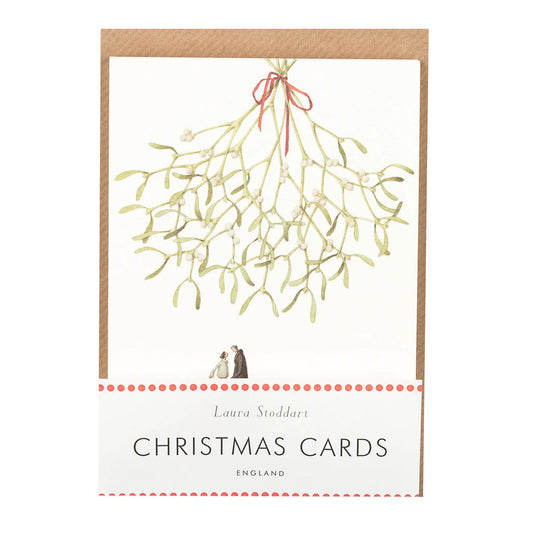 HC024-Laura Stoddart-Christmas Kiss Card 10 Pack-Xmas Card Pack-A6 10 Pack 1 Design