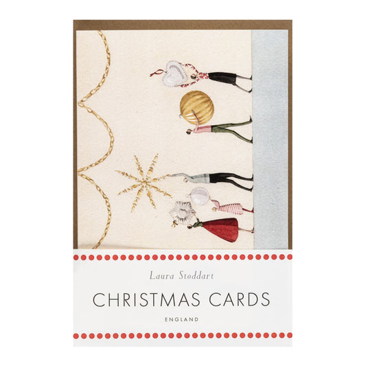 HC056-Laura Stoddart-Present Row & Bauble Row 10 Pk  -Xmas Card Pack-A6 10 Pack 2 Design