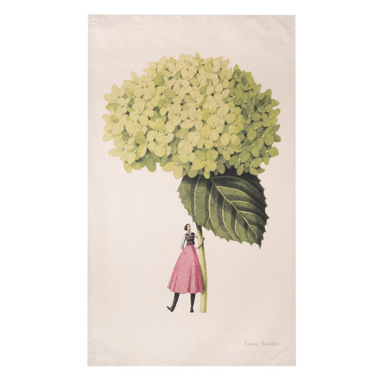 IBH003-Laura Stoddart-Annabelle Hydrangea-Tea Towel-