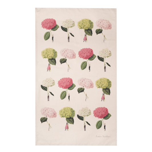 IBH003B-Laura Stoddart-Hydrangeas-Tea Towel-