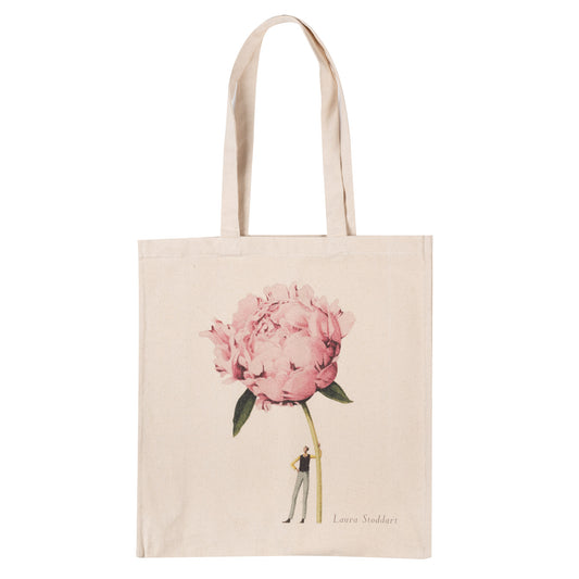 IBP009-Laura Stoddart-Pink Peony Heavyweight Cotton Bag-Bag-