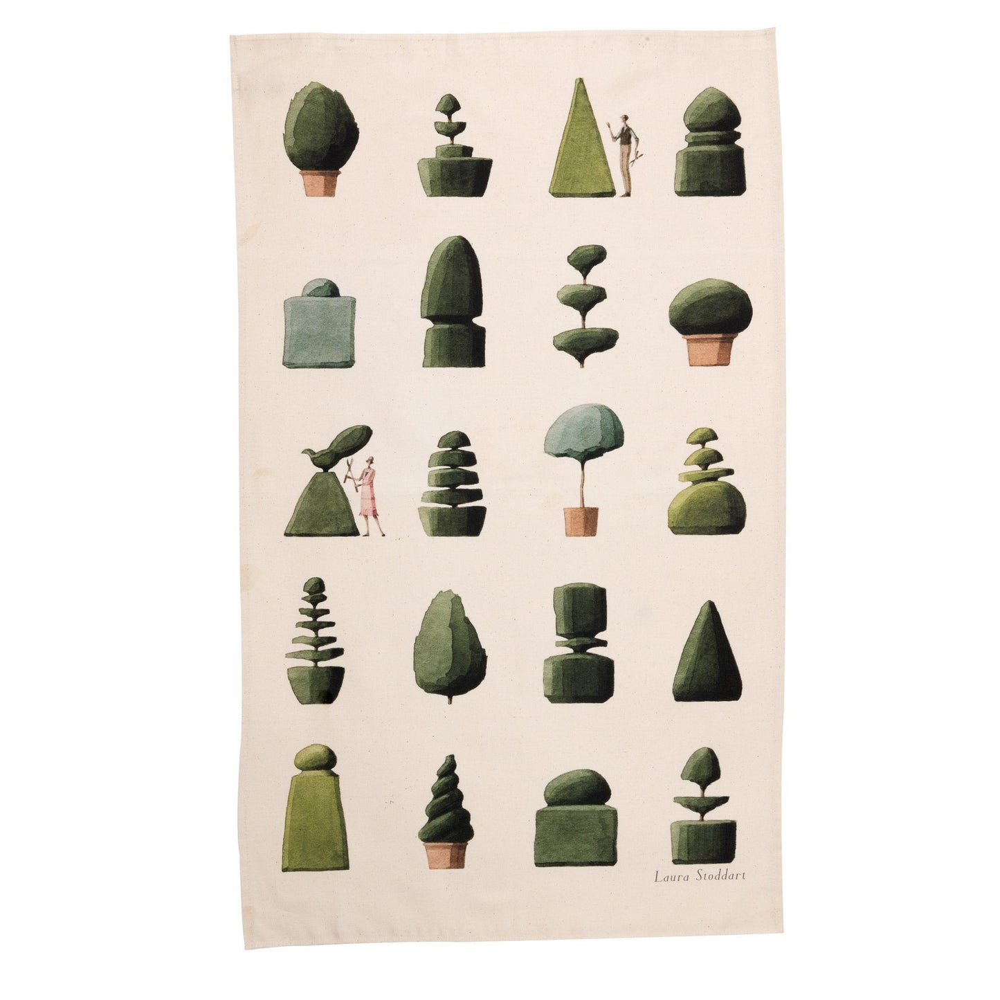 TP005-Laura Stoddart-Top Topiary-Tea Towel Cotton 48 x 78 cm