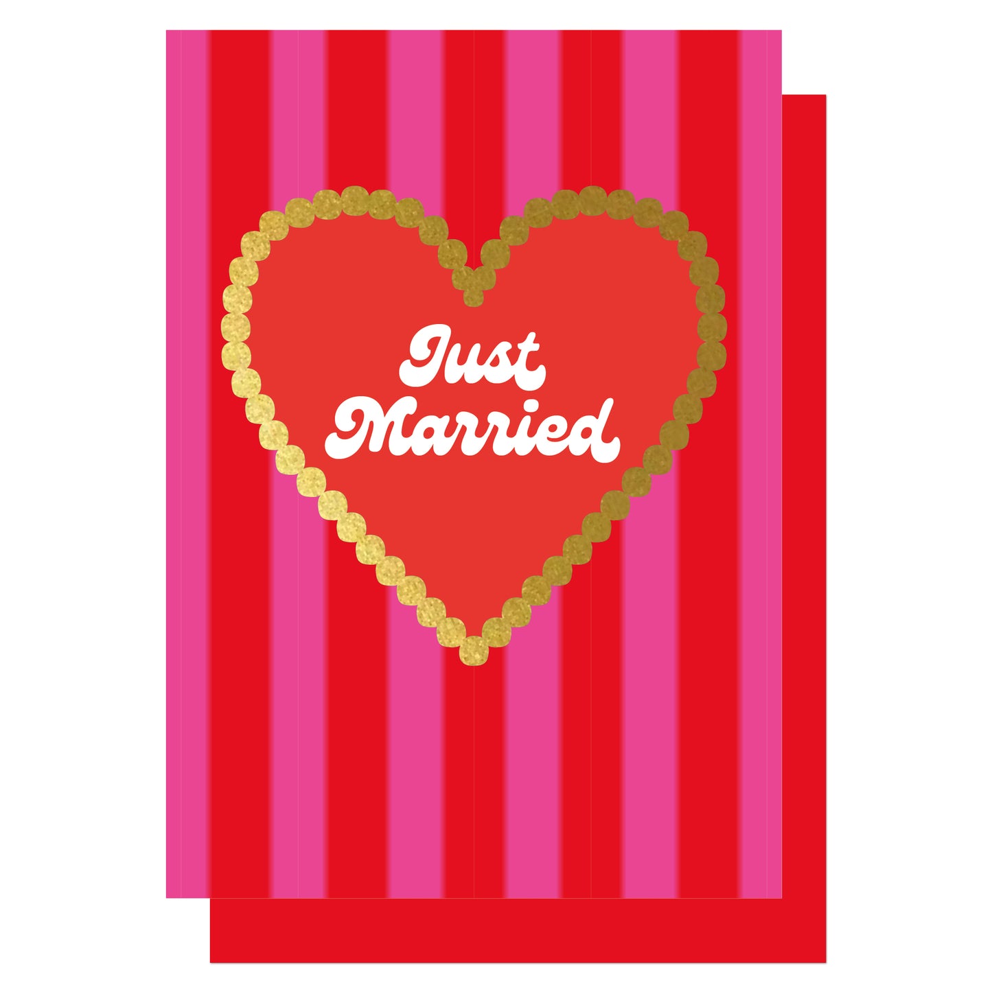 HGD022-Lucky Ink-Heart Gold Just Married-Card-