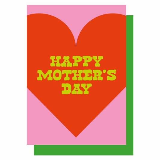 HTMD002-Lucky Ink-Heart - Happy Mothers Day Red & Pink-Card-