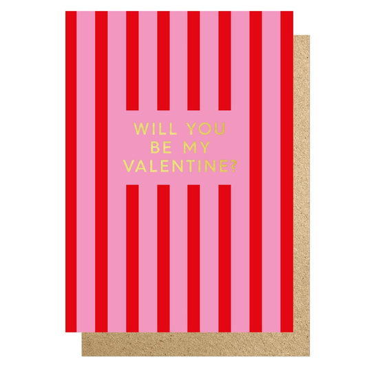 RIVAL001-Lucky Ink-Be My Valentine Stripes-Card-