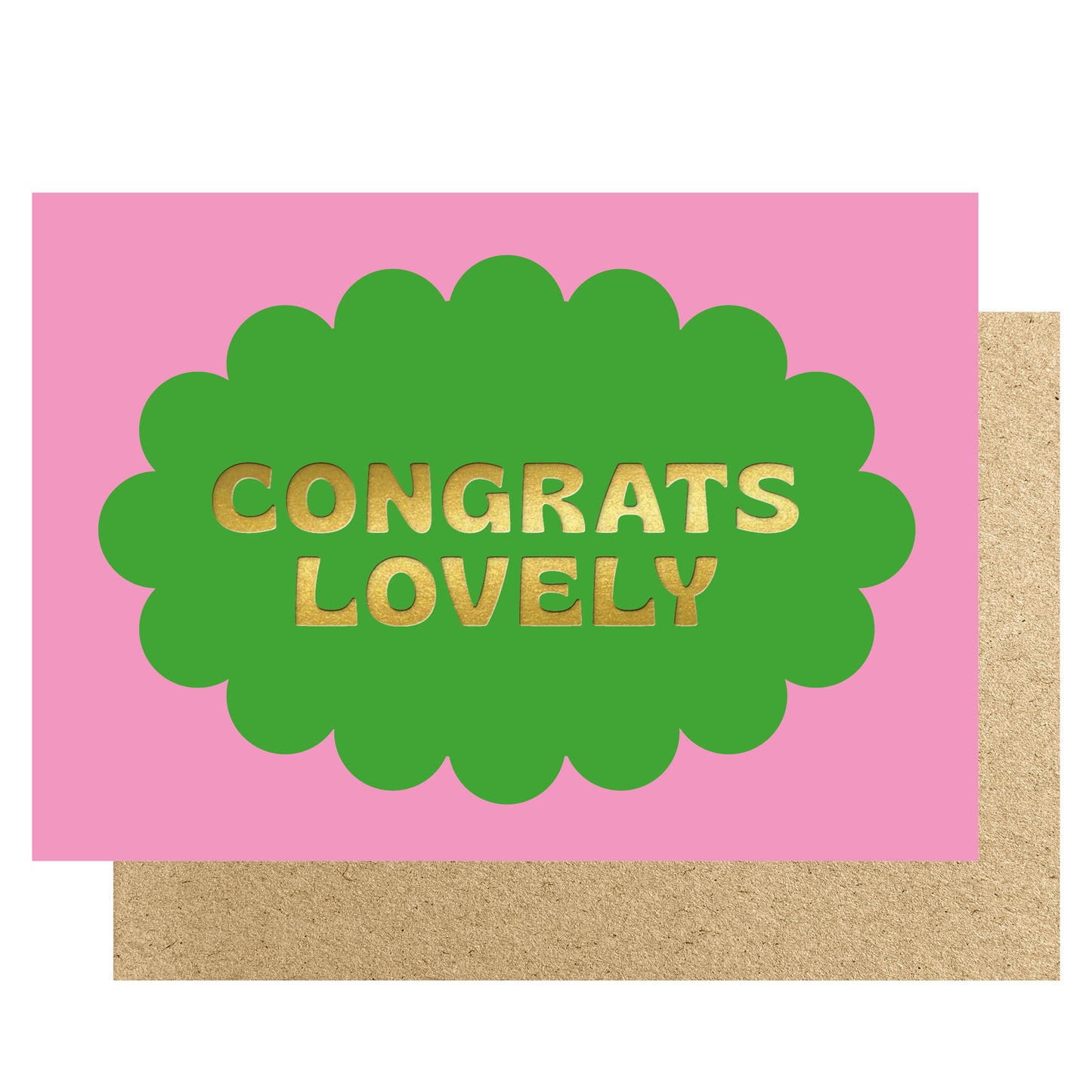 SC020-Lucky Ink-Congrats Lovely Green & Pink-Card-