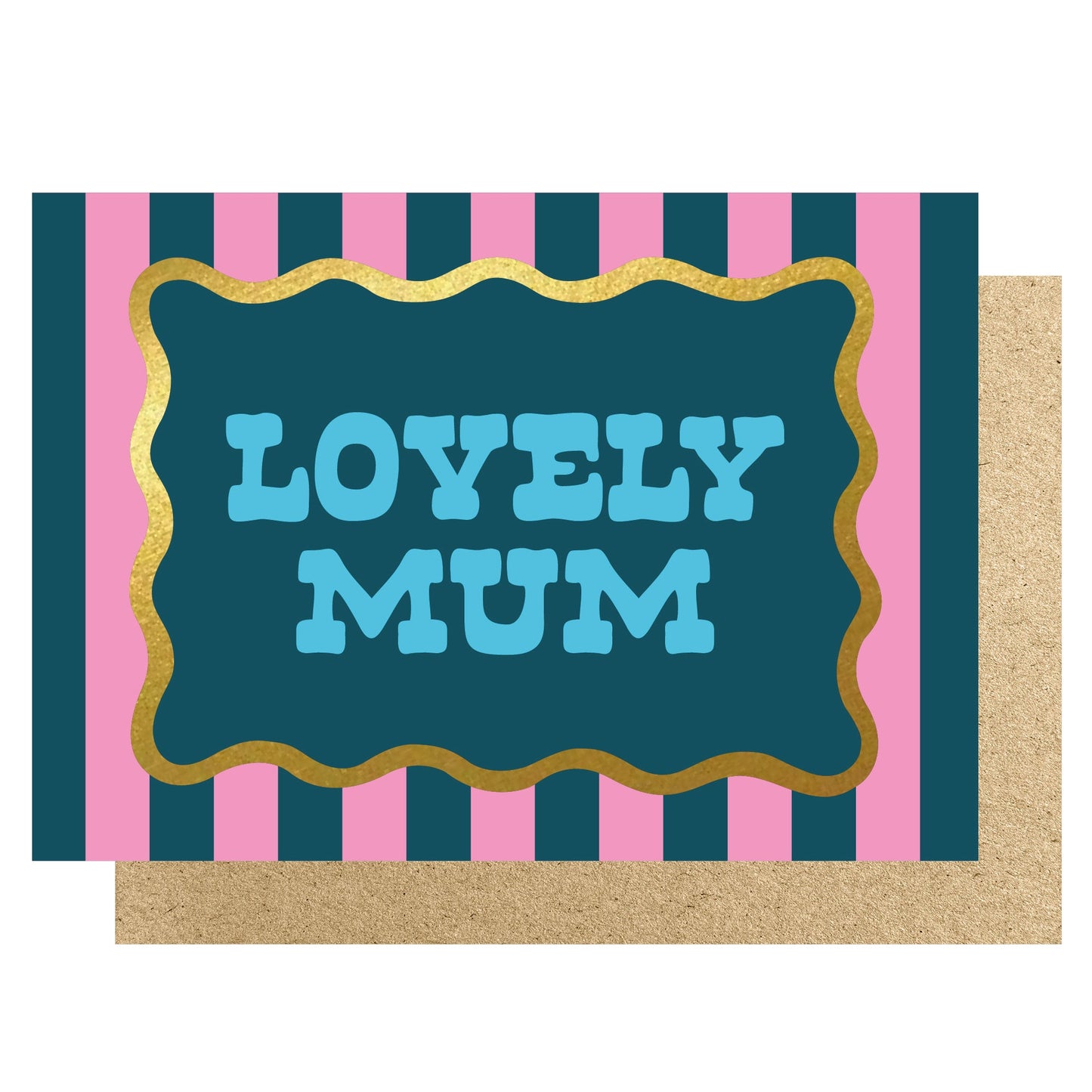WVMD011-Lucky Ink-Wavy - Lovely Mum Pink & Navy Stripe-Card-
