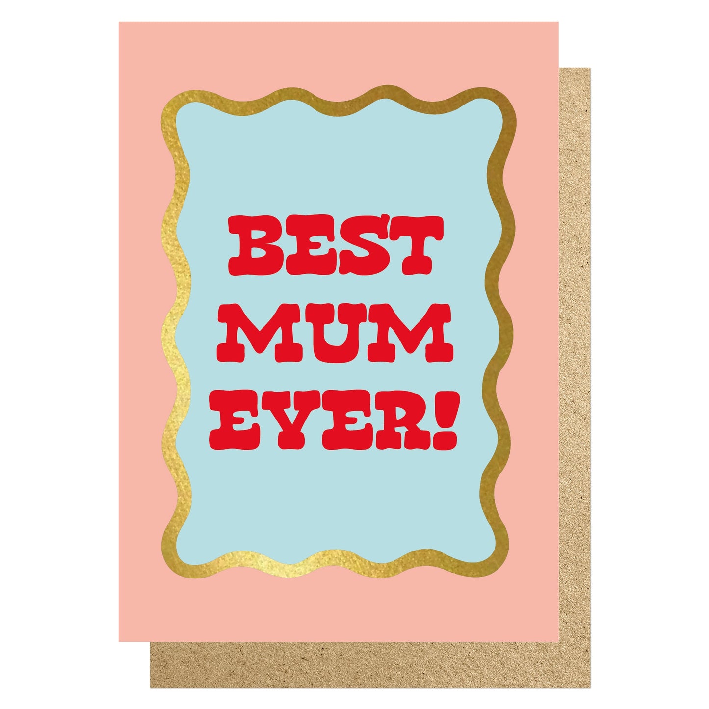 WVMD016-Lucky Ink-Wavy - Best Mum Ever! Peach & Blue-Card-