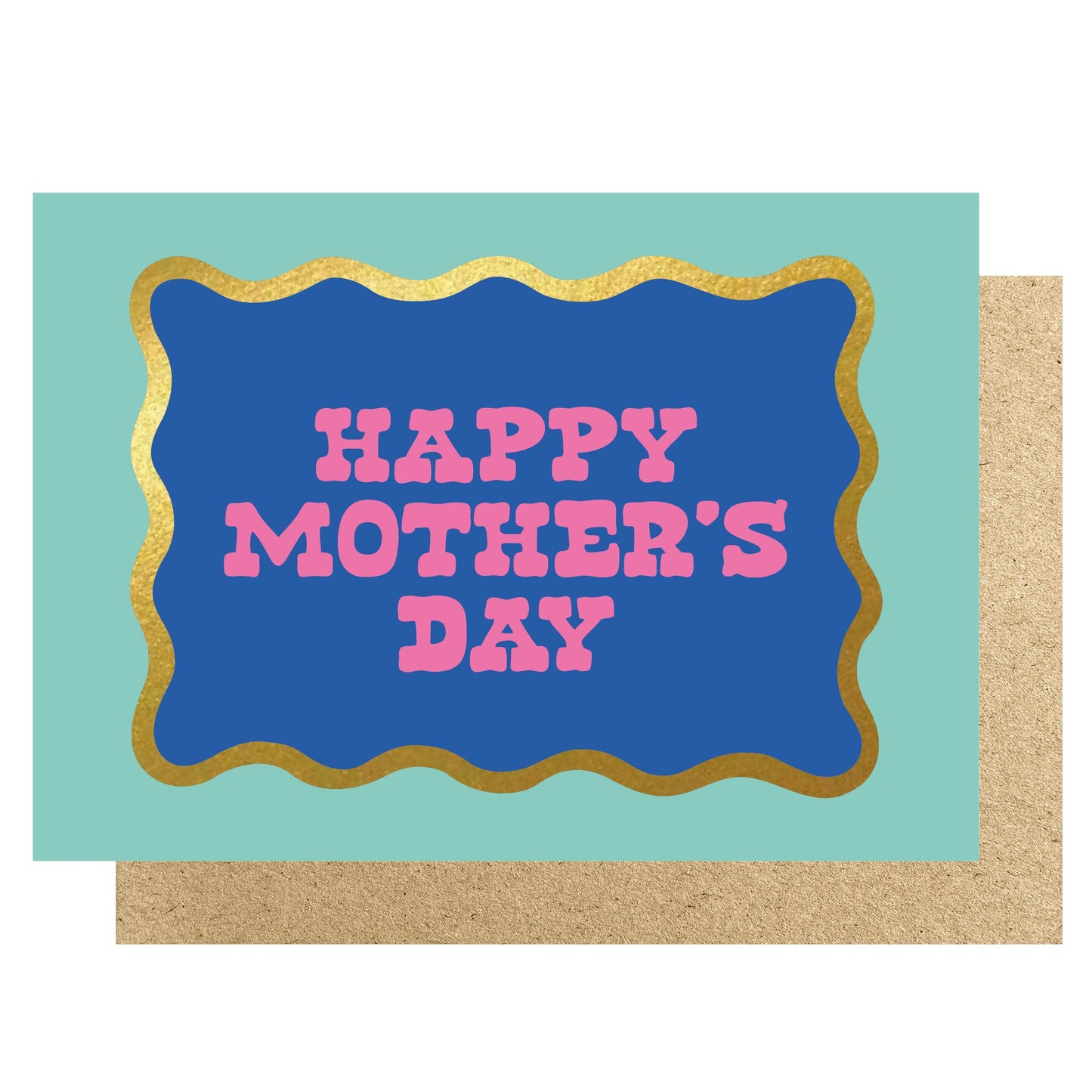 WVMD023-Lucky Ink-Wavy - Happy Mother�S Day Teal & Mauve-Card-