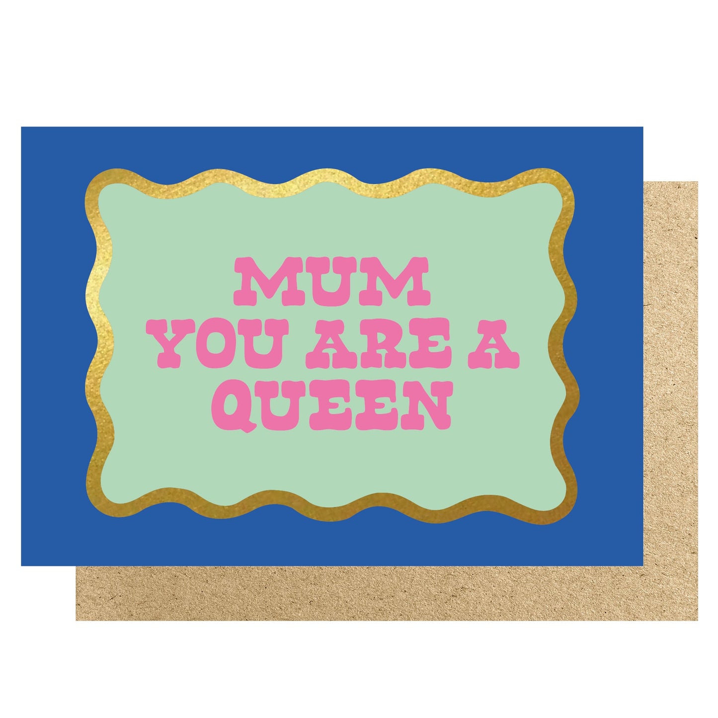 WVMD024-Lucky Ink-Wavy - Mum You Are A Queen Teal & Mauve-Card-