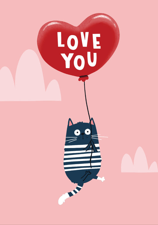 S15425-Lucy Maggie-Cat Balloon-Card-