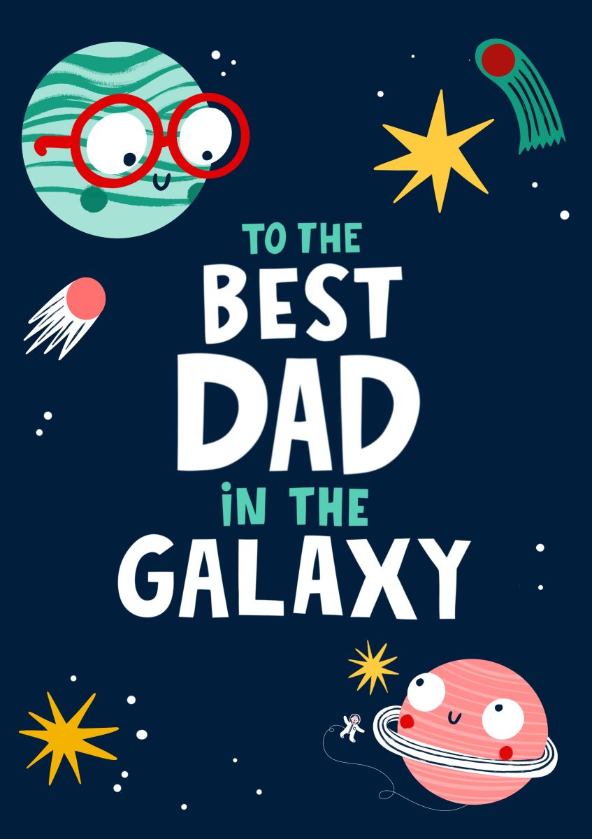 S18222-Lucy Maggie-Best Dad Galaxy-Card-